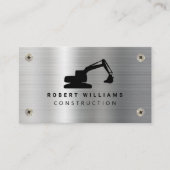 Construction Heavy Equipment Operator Metal Modern Visitenkarte (Vorderseite)