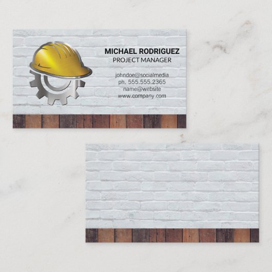 Construction Helmet | Bricks | Builders Visitenkarte (Vorne/Hinten)