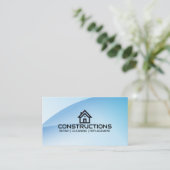 Construction House Roof Logo Blue Visitenkarte (Stehend Vorderseite)