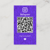 Construction Instagram Violet QR Code Visitenkarte (Rückseite)