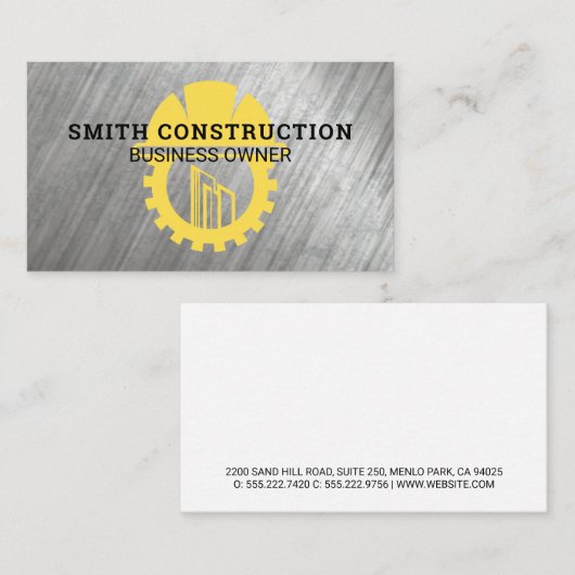 Construction Logo | Builders | Engineering Visitenkarte (Vorne/Hinten)