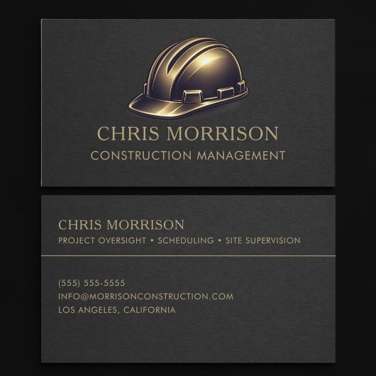 Construction Management Hard Hat Professional Visitenkarte