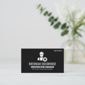 Construction Manager Minimalist Black & White Pro Visitenkarte (Stehend Vorderseite)