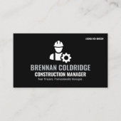 Construction Manager Minimalist Black & White Pro Visitenkarte (Vorderseite)