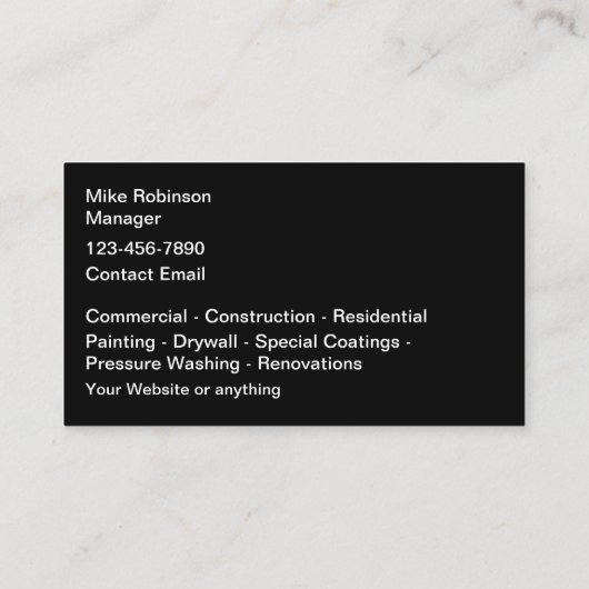 Construction Painting Professional Business Cards Visitenkarte (Rückseite)