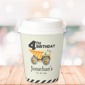 Construction Party Birthday Boy 4th Years Pappbecher