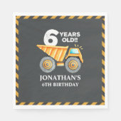 Construction Party for 6th Birthday Boy Serviette (Vorderseite)