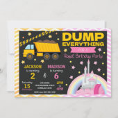 Construction & Princess Joint Birthday Invitation Einladung (Vorderseite)