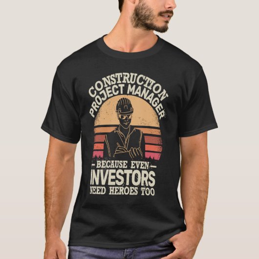 Construction Project Manager retro man Project Man T-Shirt (Vorderseite)
