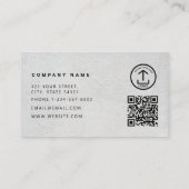 Construction QR Code Metallic Silver Concrete Visitenkarte (Rückseite)