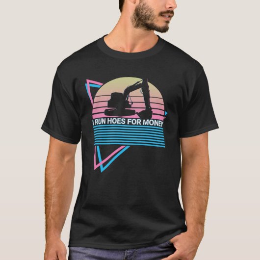 Construction Retro I Run Hoes For Money T-Shirt (Vorderseite)