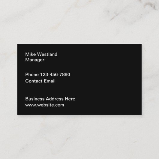 Construction Silver Metallic Tone Look Visitenkarte (Rückseite)