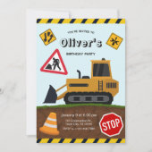 Construction Site Birthday Party Einladung (Vorderseite)