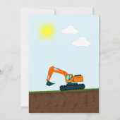 Construction Site Birthday Party Einladung (Rückseite)