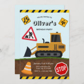 Construction Site Birthday Party Einladung (Vorne/Hinten)
