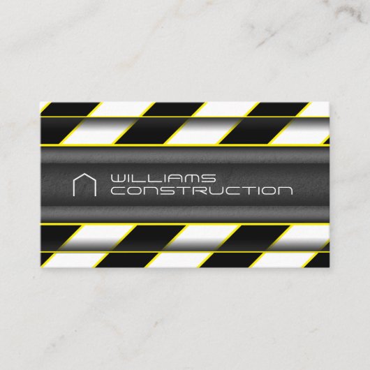 Construction site stripes Business Card Visitenkarte (Vorderseite)
