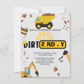 Construction Theme 3rd Birthday Invitation Dirty 3 Einladung (Vorderseite)