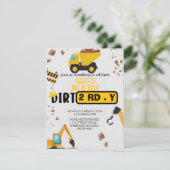 Construction Theme 3rd Birthday Invitation Dirty 3 Einladung (Stehend Vorderseite)