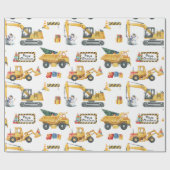 Construction Theme Christmas Wrapping Paper Geschenkpapier (Flach)