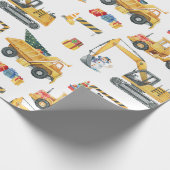 Construction Theme Christmas Wrapping Paper Geschenkpapier (Ecke)