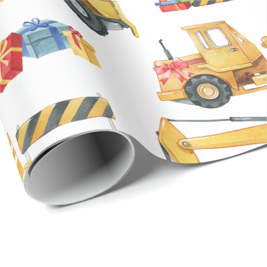 Construction Theme Christmas Wrapping Paper Geschenkpapier (Rolleneckpunkt)