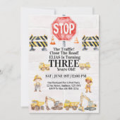 Construction Themed Children's Birthday Invitation Einladung (Vorderseite)