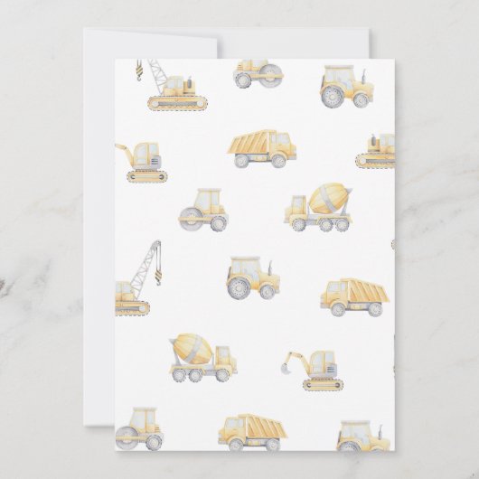 Construction THREE 3rd Birthday Party Einladung (Rückseite)