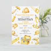 Construction Tools Birthday Invitation Einladung (Stehend Vorderseite)