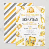 Construction Tools Birthday Invitation Einladung (Vorne/Hinten)