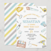 Construction Tools Birthday Invitation Einladung (Vorne/Hinten)