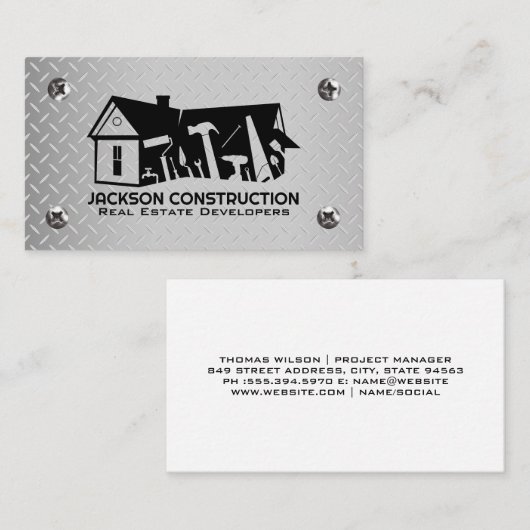 Construction Tools | Home Builder Visitenkarte (Vorne/Hinten)