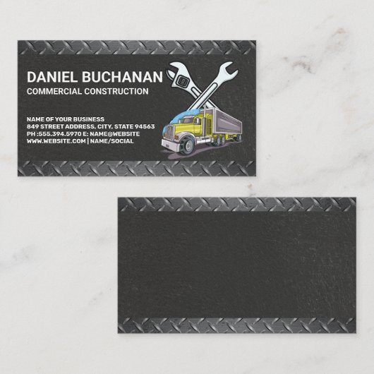 Construction Tools | Work Truck Visitenkarte (Vorne/Hinten)