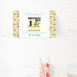 Construction Truck 1st Birthday | Kids Party Banner