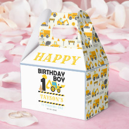 Construction Truck 1st Birthday | Kids Party Geschenkschachtel