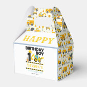 Construction Truck 1st Birthday | Kids Party Geschenkschachtel (Vorderseite)