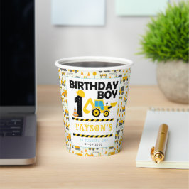 Construction Truck 1st Birthday | Kids Party Pappbecher