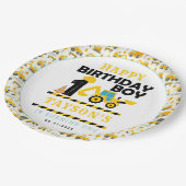 Construction Truck 1st Birthday | Kids Party Pappteller (Schrägansicht)