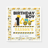 Construction Truck 1st Birthday | Kids Party Serviette (Vorderseite)