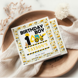 Construction Truck 1st Birthday | Kids Party Serviette