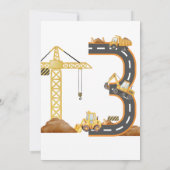 Construction Truck 3rd Birthday Invitation Einladung (Rückseite)