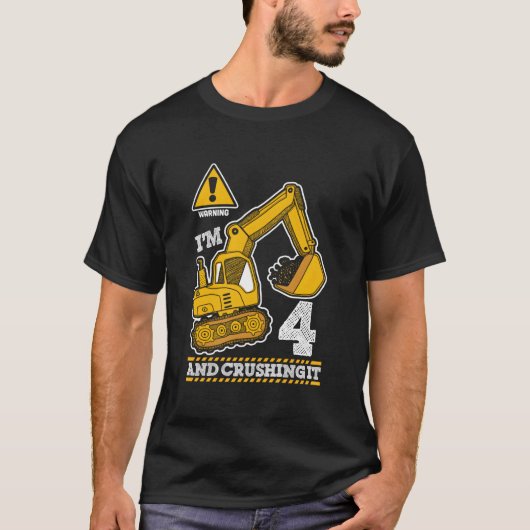 Construction Truck 4Th 4 Digger Builder T-Shirt (Vorderseite)
