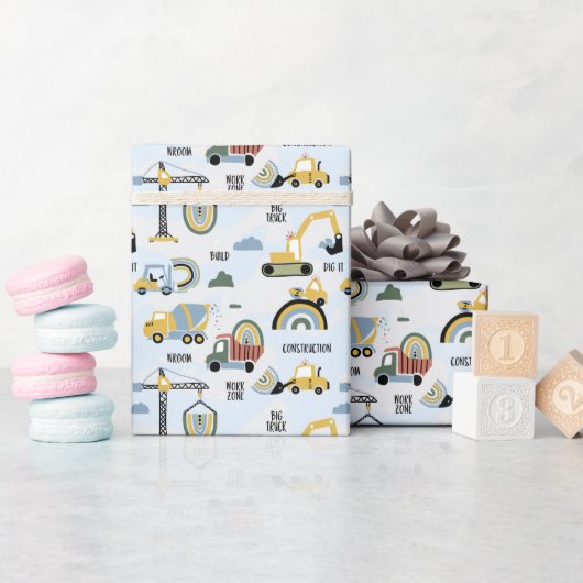 Construction Truck Birthday  Geschenkpapier (Babyparty)