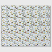 Construction Truck Birthday  Geschenkpapier (Flach)