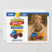 Construction Truck Birthday Party Einladung (Vorderseite)