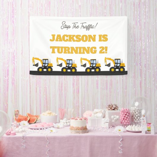 Construction Truck Birthday | Personalized Décor Banner (Party)