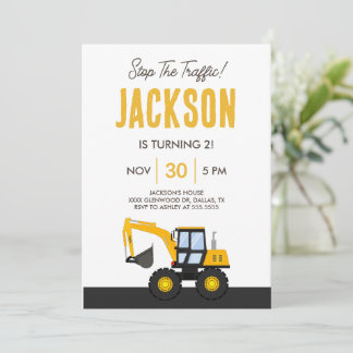 Construction Truck Birthday | Personalized Décor Einladung