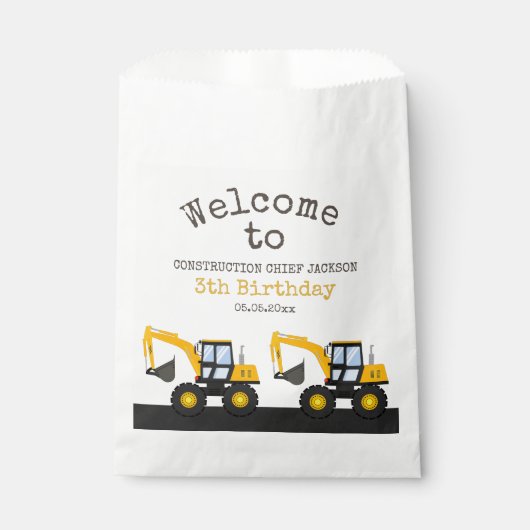 Construction Truck Birthday | Personalized Décor Geschenktütchen (Vorderseite)