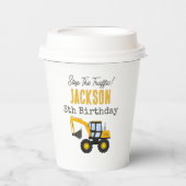 Construction Truck Birthday | Personalized Décor Pappbecher (Vorderseite)