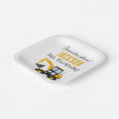 Construction Truck Birthday | Personalized Décor Pappteller (Gewinkelt)