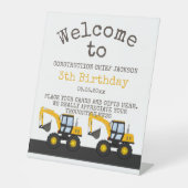 Construction Truck Birthday | Personalized Décor Sockelschild (Vorderseite)